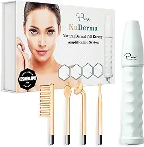 Pure Daily Care NuDerma Handheld Skin Therapy Wand Machine w/Neon – Anti-Aging - Skin Tightening - Wrinkle Reducing - Dark Circles – Clarifying - Hair & Scalp Stimulator