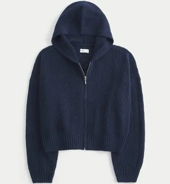Hollister Women's Comfy Cloud Zip-Up Sweater Hoodie