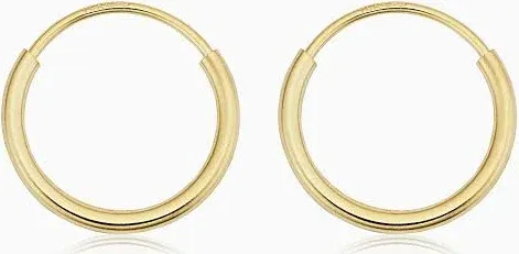 Oradina Women's 14K Yellow Gold Easy Day Petite Hoops