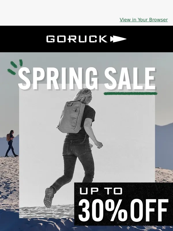 GORUCK - SPRING SALE: Up to 30% off Starts Now