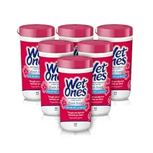 Wet Ones Fresh Scent Antibacterial Hand Wipes - 40 ct. Canister (6 pack) $14.99  Amazon