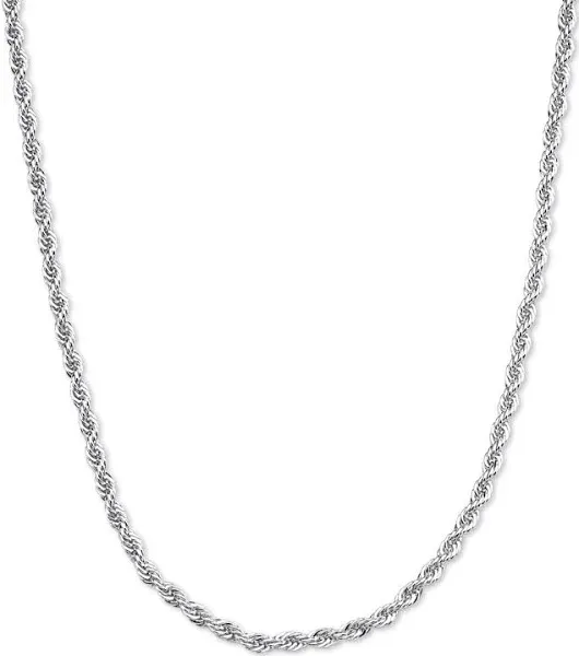 PalmBeach Jewelry .925 Sterling Silver Rope Chain Necklace