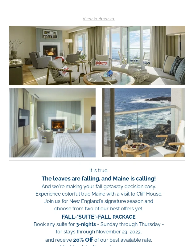 Cliff House Maine - The leaves are falling..