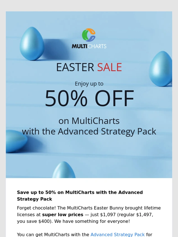 MultiCharts - MultiCharts Easter Sale is here! Up to 50% off