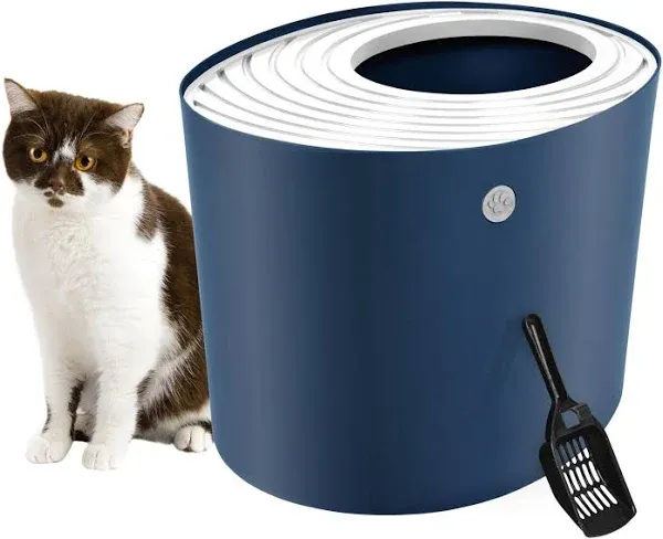 IRIS USA Top Entry Cat Litter Box with Scoop