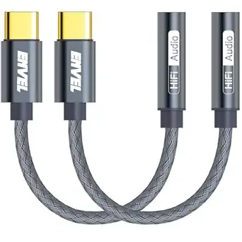 2-Pack Envel USB C to 3.5mm Headphone Jack Adapter (Gray) $6.99 + Free Shipping w/ Prime or on $35+