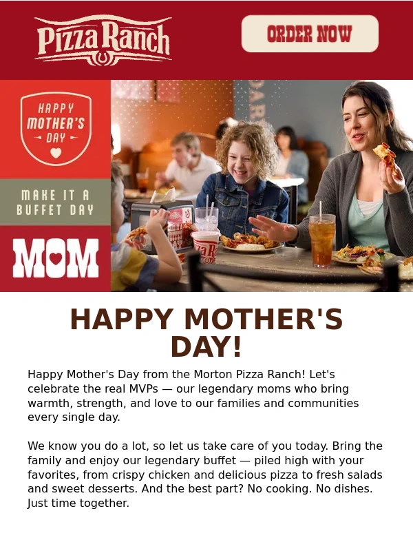 Pizza Ranch - Happy Mother's Day!