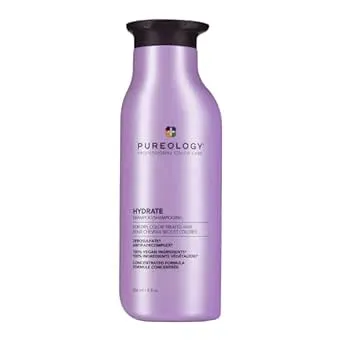 Pureology Hydrate Shampoo - For Dry or Color-Treated Hair, Intense Hydration & Softness, With Rose Extract & Green Tea, Vegan & Sulfate-Free