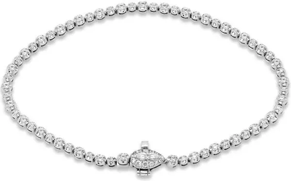 10K White Gold 1 Ct TW Pear & Round-Cut Diamond Bracelet
