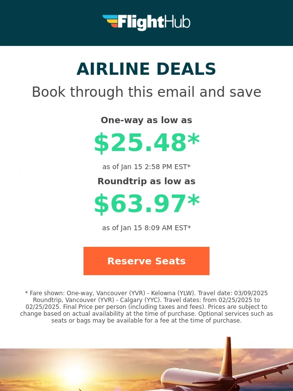FlightHub - ✈ Major Airline Deals: Fly from $25.48