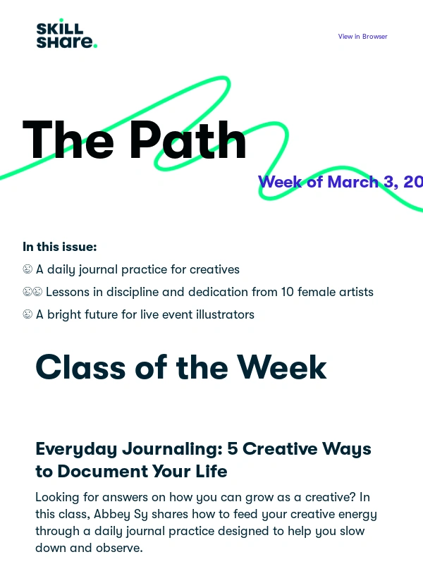 Skillshare - A rising career opportunity,classes picked just for you & more ?