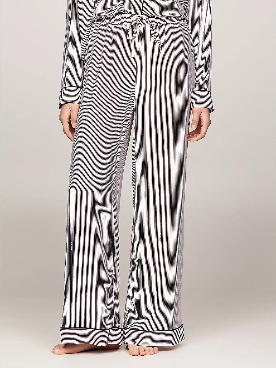 Tommy Hilfiger Women's Stripe Viscose Pajama Pant - Red - XS