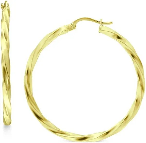 Giani Bernini Women's 18k Gold-Plated Sterling Silver Twist Hoop Earrings
