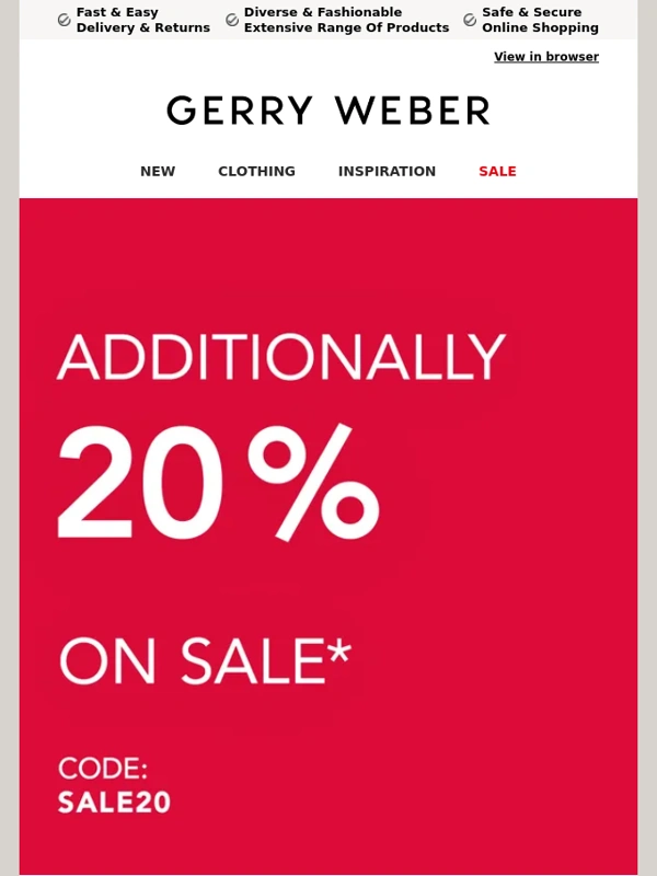 Gerry Weber - 20 % on top on ALL reduced styles