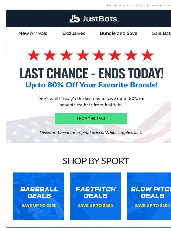 JustBats.com - Last Chance At Up To 80% Off Bats