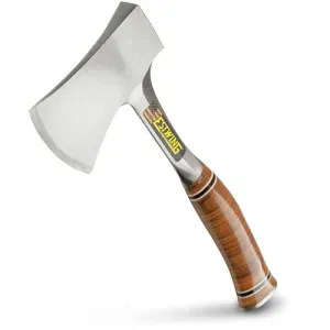 14" Estwing Forged Steel Sportsman's Axe Leather Grip Camping Hatchet w/ Sheath