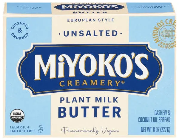 Miyoko's Creamery European Style Cultured Unsalted Vegan Butter