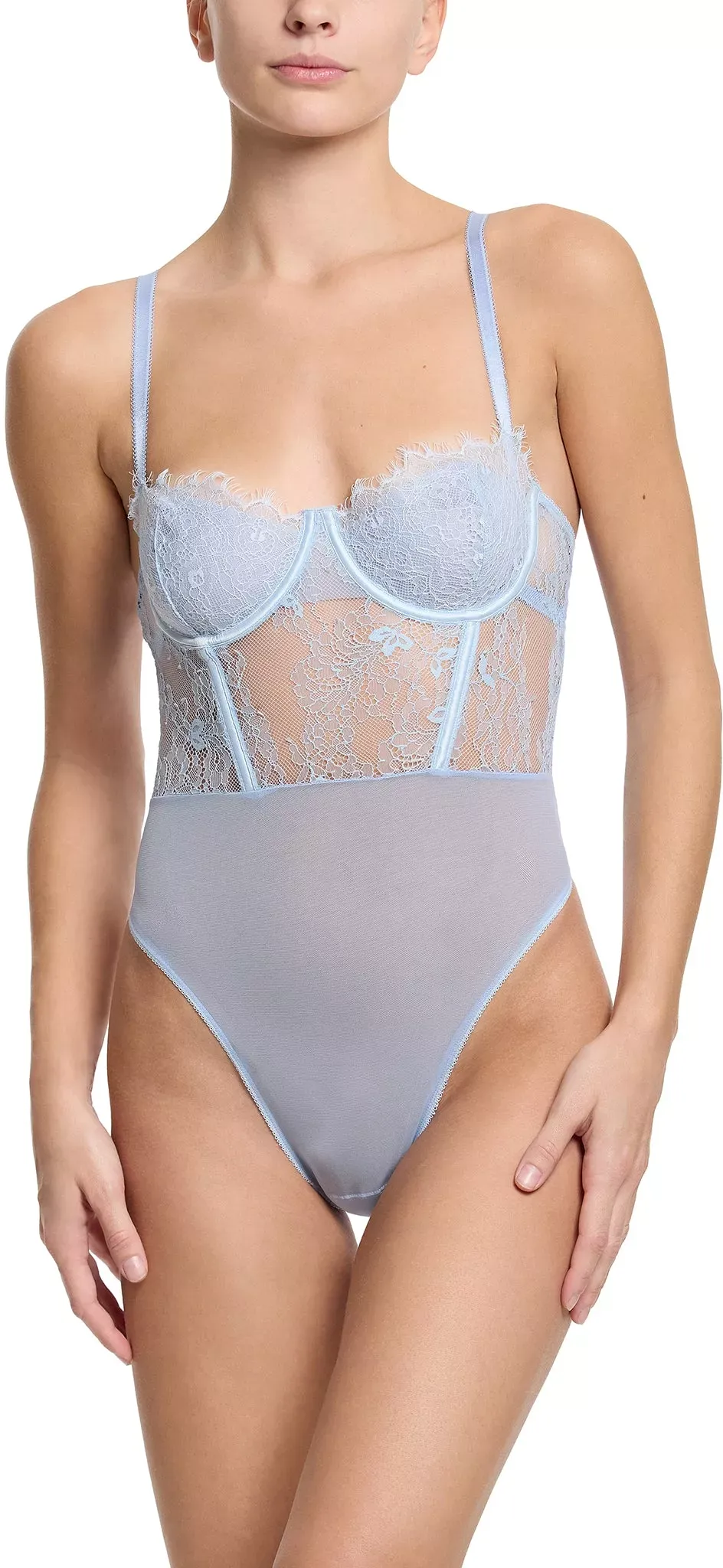 Hanky Panky Women's Sheer Seduction Bodysuit - Touch The Sky Blue,
