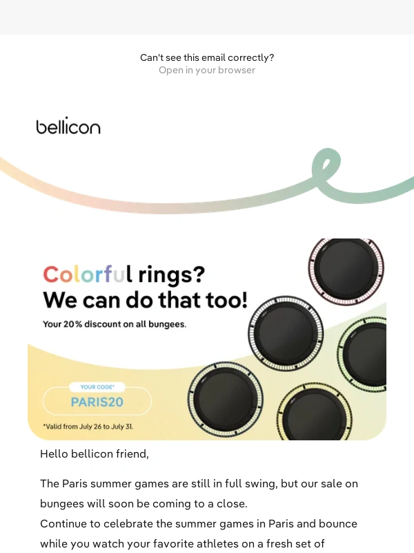 Bellicon - ?‍♀️ Athletic Discount: 20% off all bungees ends tonight!