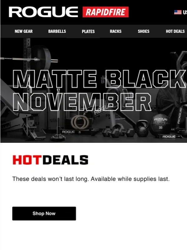 Rogue Fitness - Matte Black November Hot Deals: Rogue Echo Bike V3.0,Rogue SML-2C Squat Stand & More!