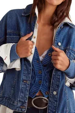 Free People Opal Swing Denim Jacket