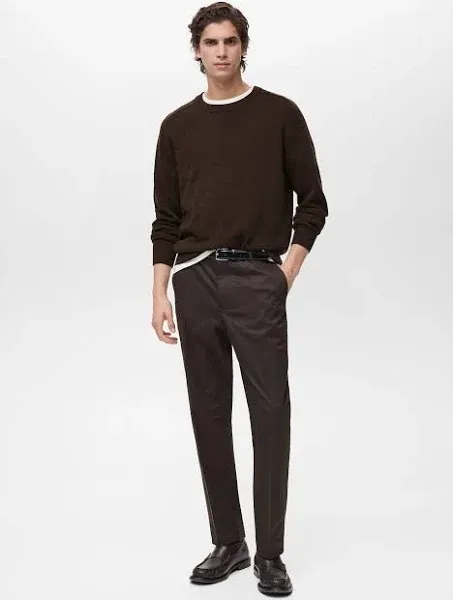 MANGO Men's Knitted Cotton Crewneck Sweater