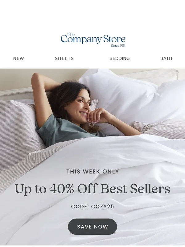 The Company Store - STARTS NOW: Up to 40% Off Best Sellers