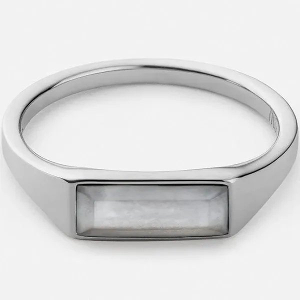 Miansai Men's Thin Lennox Chalcedony Gold Vermeil Ring