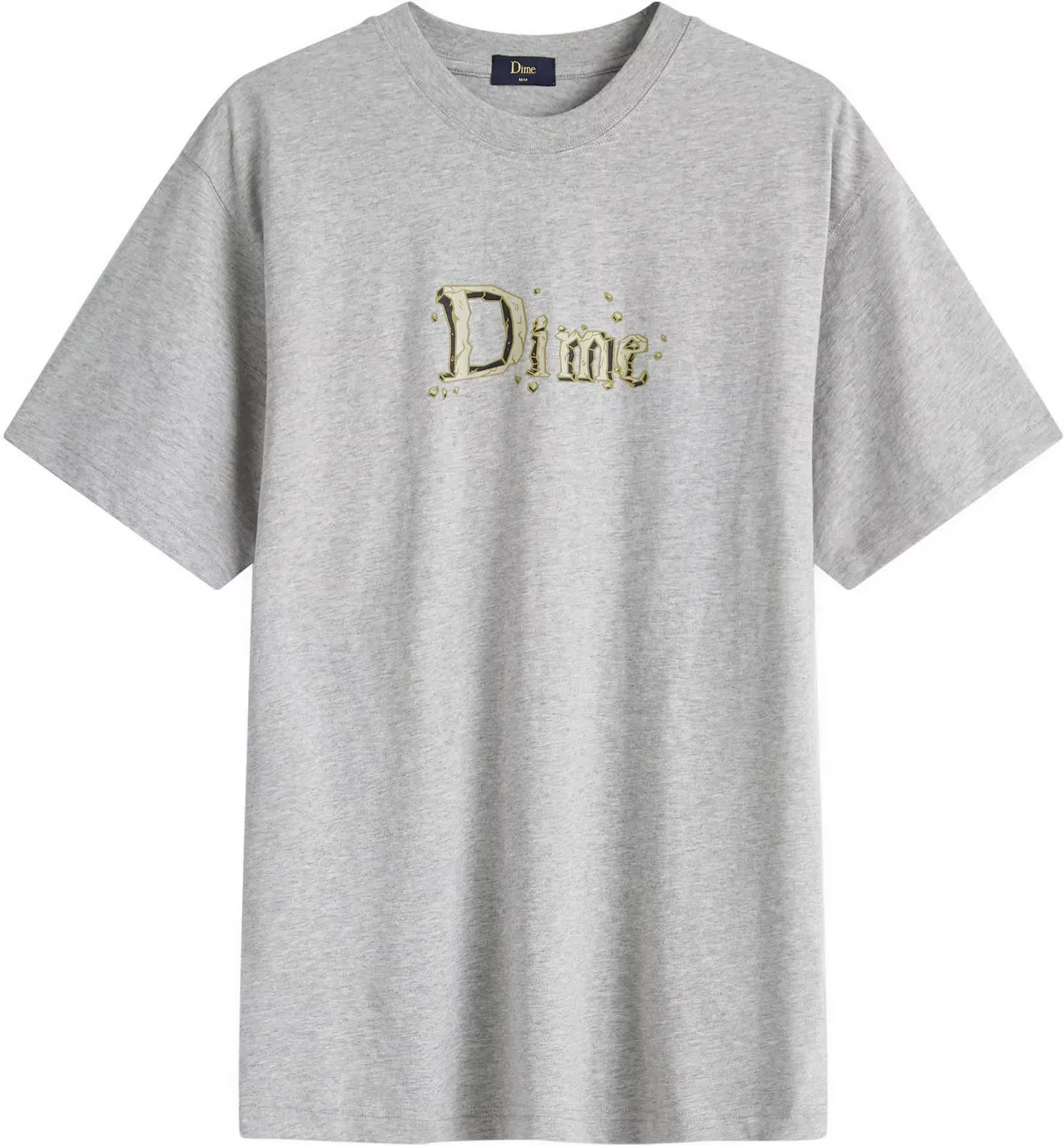 Dime Men's Classic Stone Logo T-Shirt in Heather Gray, Size Small