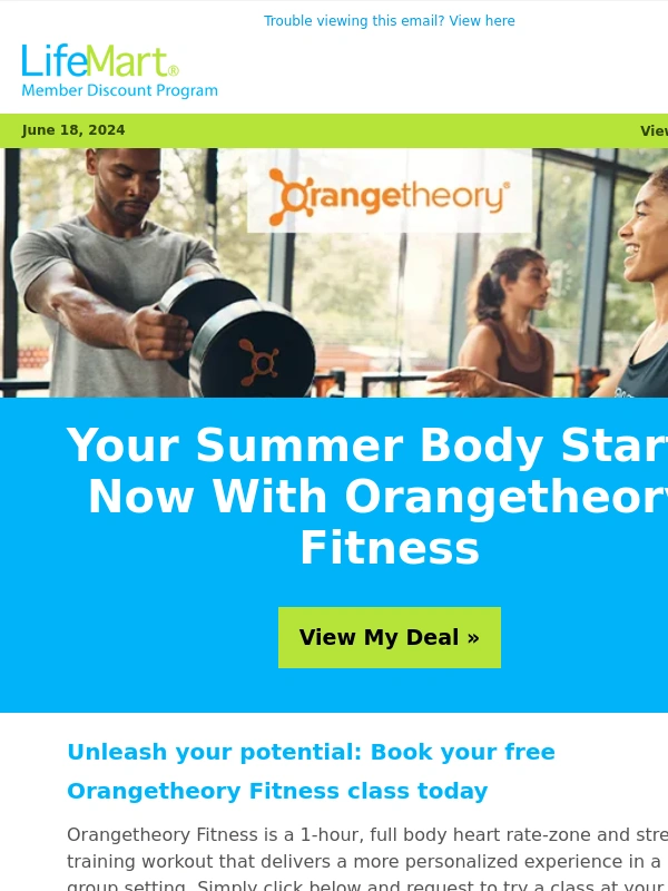 TruGreen - Claim Your Free Class: Unleash Your Potential At Orangetheory Fitness