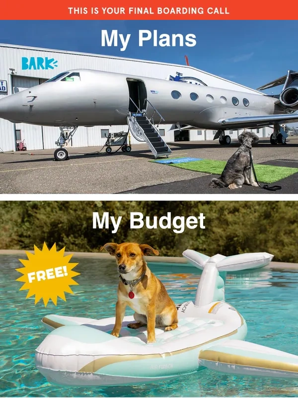 BarkBox - ? LAST CALL for your dog’s FREE private jet (pool float) ✈️