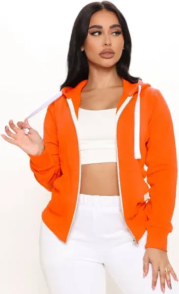 Fashion Nova Women's Relaxed Vibe Zip Up Jacket