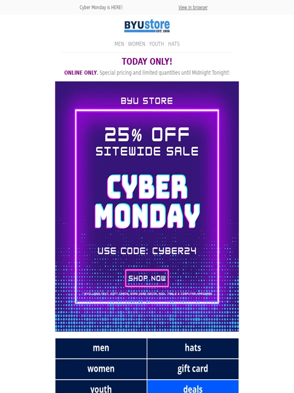Byu - 1 Day Only! Sitewide Sale
