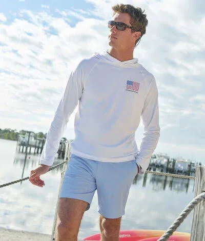 Micro Whale Flag Long-Sleeve Harbor Performance Hoodie Tee