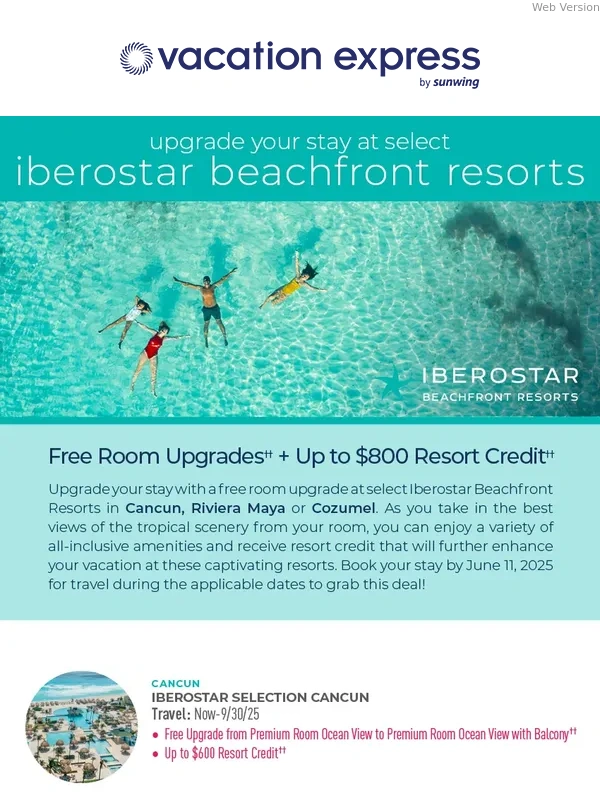 Vacation Express - Upgrade Your Stay ✨ at Select Iberostar Beachfront Resorts