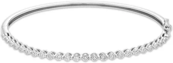 1/4 Ct Diamond Bangle Bracelet in Sterling Silver