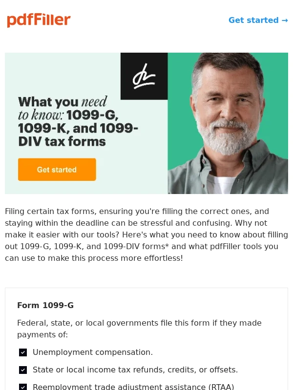 PDFfiller - Check which tax forms to complete