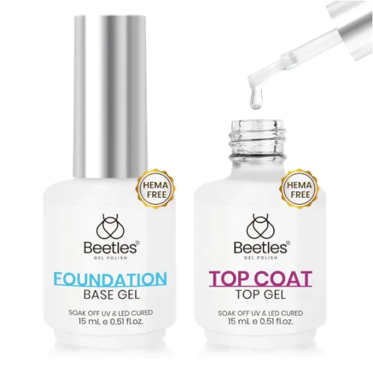 Beetles 2-piece Hema-free gel base and top coat set