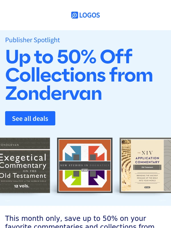 Logos - Up to 50% off Zondervan titles ?