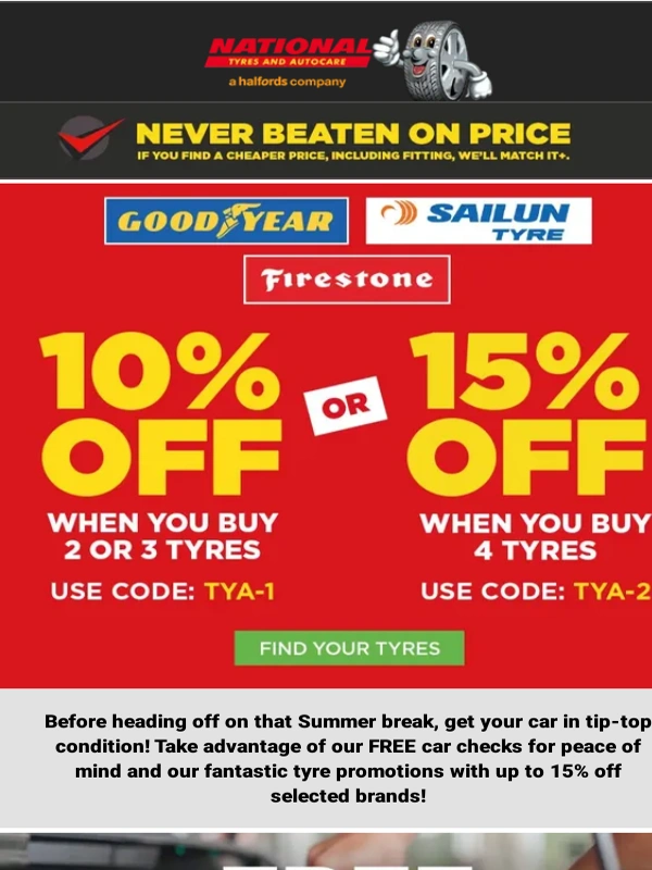 National Tyres - Newest offers at National Tyres and Autocare!