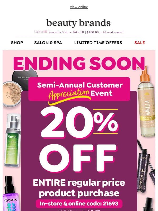 Beauty Brands - Use code 21693. Thank us later. ?