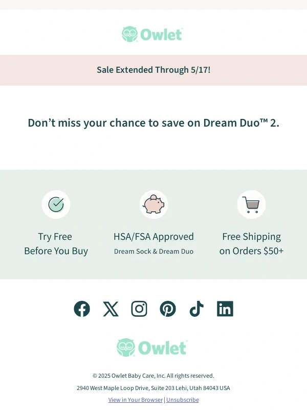 Owlet - You haven’t shopped our SALE yet?