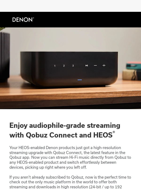 Denon - Don’t miss this special offer! Celebrate HEOS and Qobuz Connect with 60-days free Qobuz!