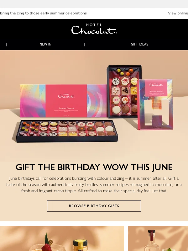Hotel Chocolat - Gift a summer exclusive for June birthdays