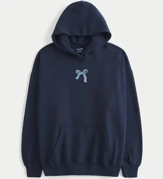 Hollister Women's Oversized Bow Graphic Hoodie