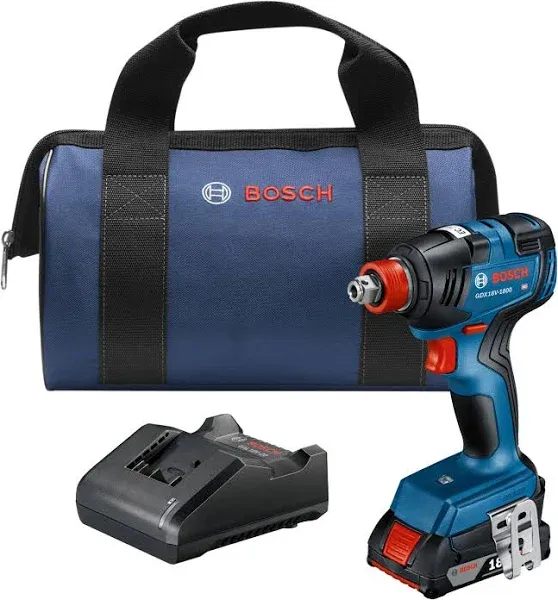 Bosch 18V 1/4 and 1/2 in. Cordless Brushless Impact Driver Kit GDX18V-1800B12