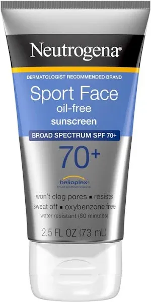 Neutrogena Sport Face Oil-Free Lotion Sunscreen SPF 70+