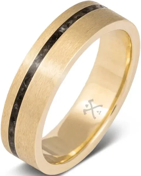 Solid Gold / Obsidian Men's Wedding Band