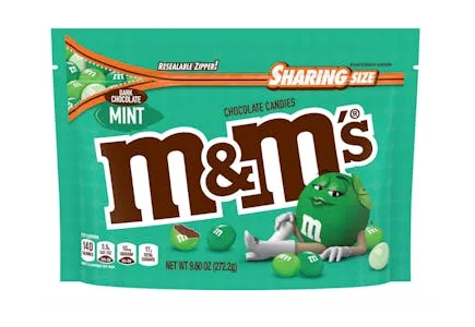 M&M's Dark Chocolate Mint Candy, Sharing Size - 9.6 oz Ba