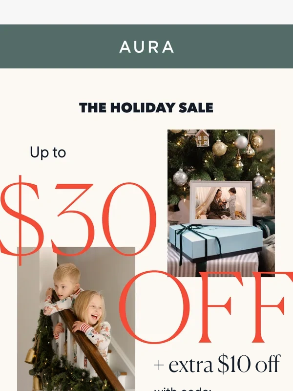 Aura Frames - Grab up to $30 off this Holiday!